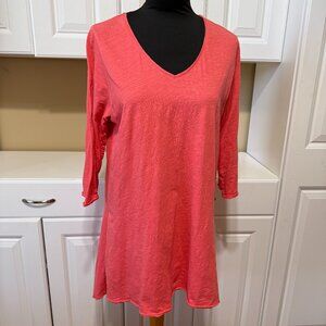 Habitat Clothes to Live In Womens Tunic Top Dress M 3/4 Sleeve High Low Hem